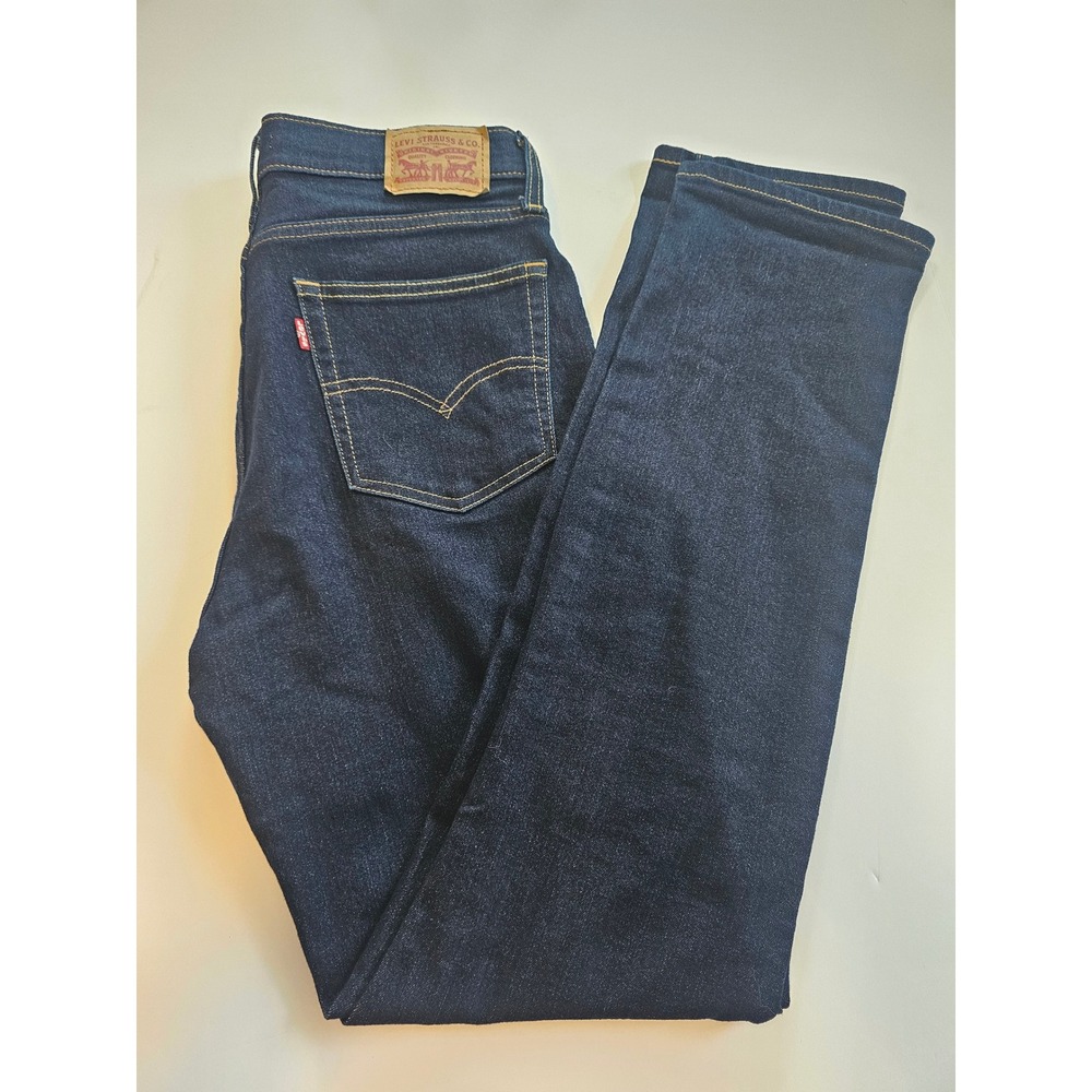 Levi's 724 High Rise Straight Jeans Women 29 Dark Wash Stretch Denim Slim Fit - Picture 3 of 9